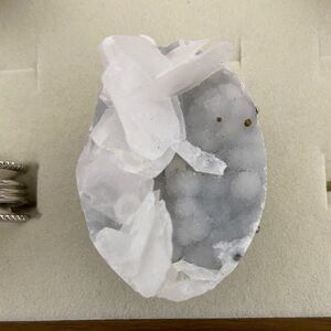 Stunning White and Gray calcite Gemstone Ring